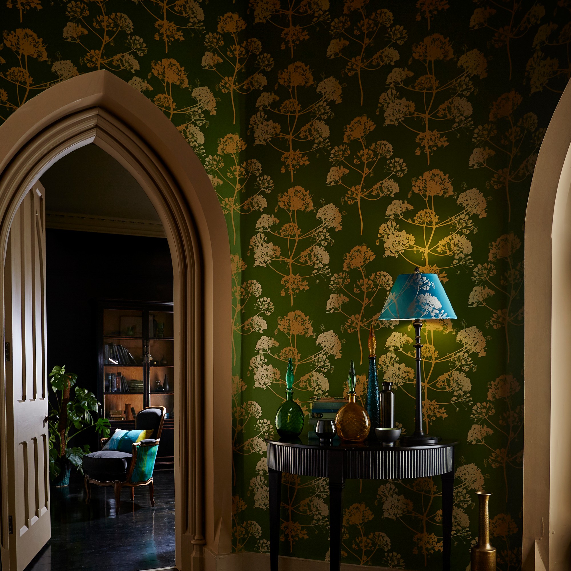 Angeliki Wallpaper 111397 By Harlequin In Emerald Gold